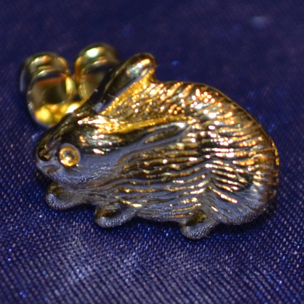 Golden Bunny Post Earrings